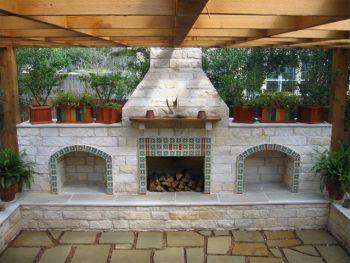 Stone fireplace in Dumont, NJ by BMF Masonry